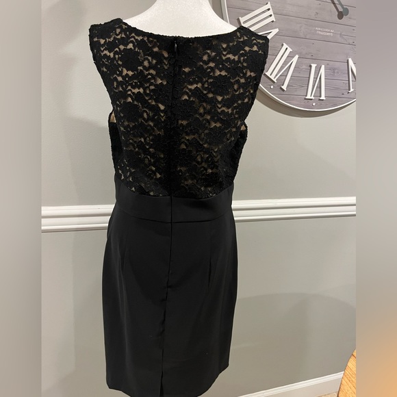 Women's Black Lace over nude color dress Macy's Brand Connected…NWOT - Picture 7 of 12